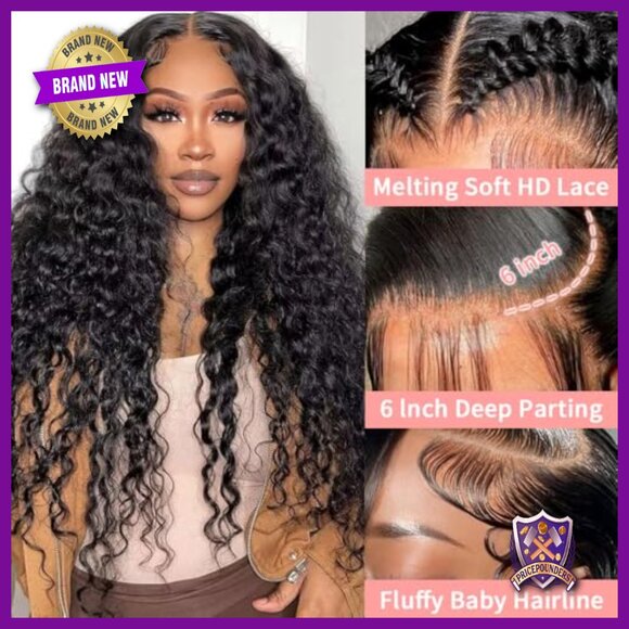 13x6 Deep Wave Lace Front Wig 30 Inch Human Hair HD Lace Glueless Pre Plucked main image 4